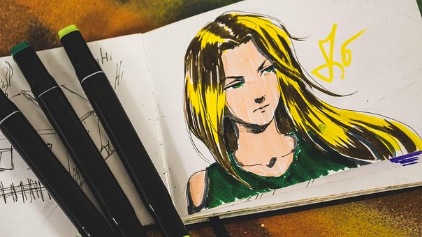 Tegning, Skitse, Anime, Farve, Skabelse