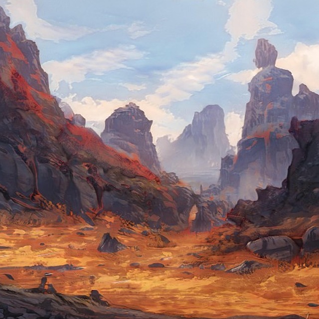 Free mountains fantasy artwork illustration