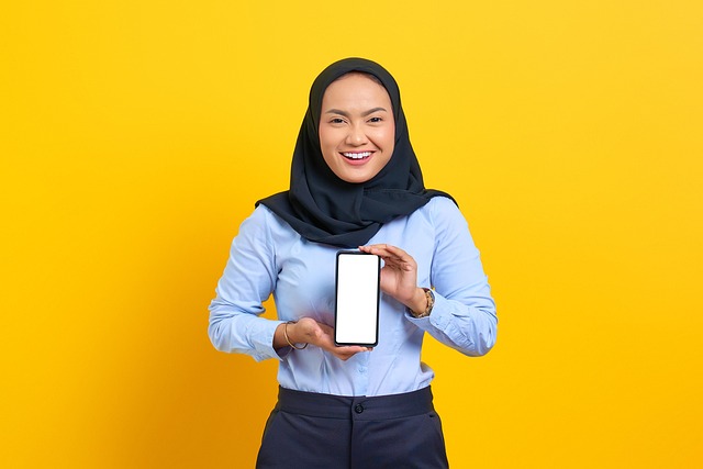 Mujer, Smartphone, Hijab, Copia Espacio