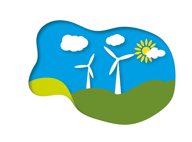 Free wind energy wind farm wind turbine illustration
