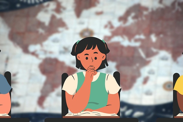 Free school student studying illustration