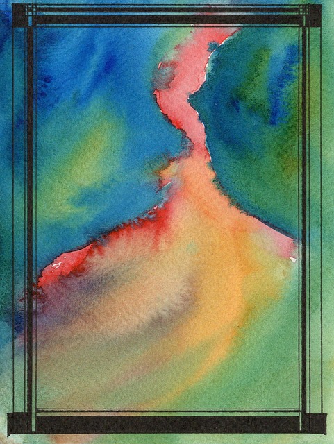 Free volcano watercolor art illustration