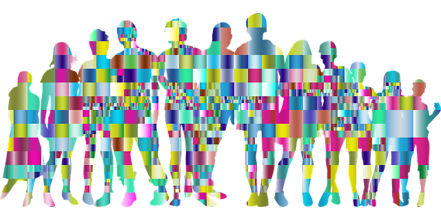 Free human family diversity geometric vector