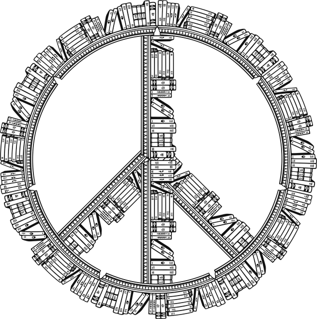 Free peace sign books learning vector