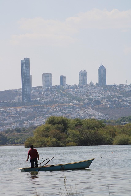 Lago, Ciudad, Naturaleza, Contraste