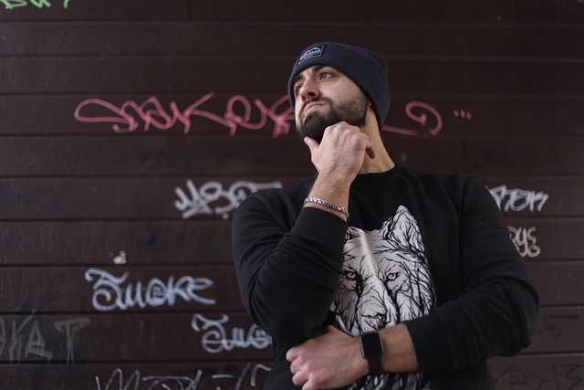 Mann, Bart, Mode, Porträt, Graffiti