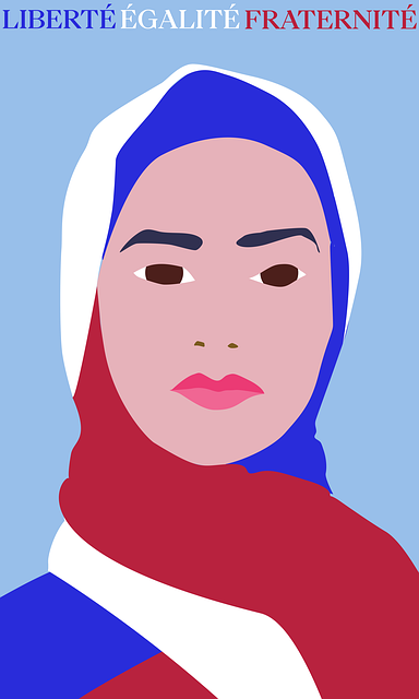 Free france hijab woman illustration