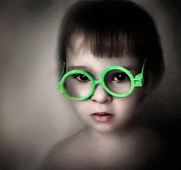 Infancia, Niña, Chiquita, Ojos, Vasos