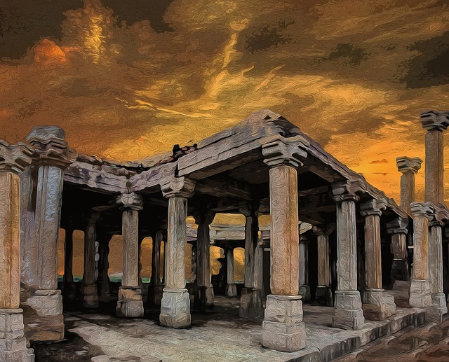 Free ruins roman pillars illustration