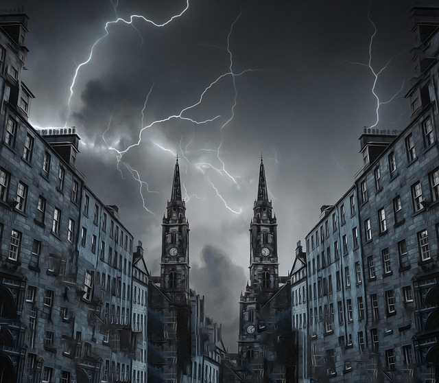 Free doom lightning london illustration