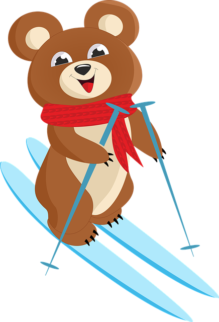 Free Skiing Skiing Bear illustration and picture
