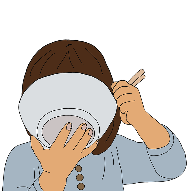Free girl child eating illustration