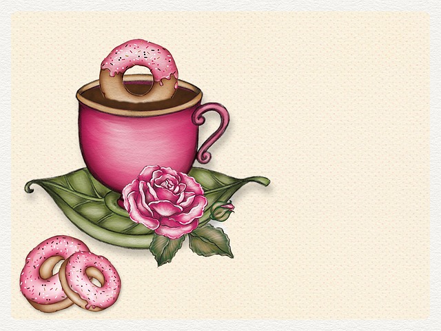 Free coffee pot donut refreshment illustration