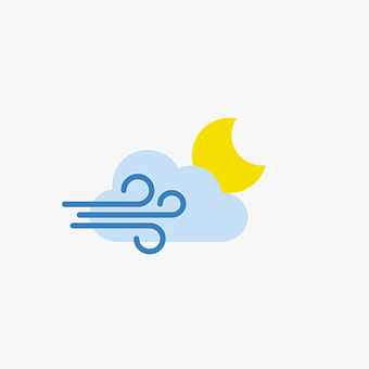 Clima, Previsão, Ícone, Lua, Noite