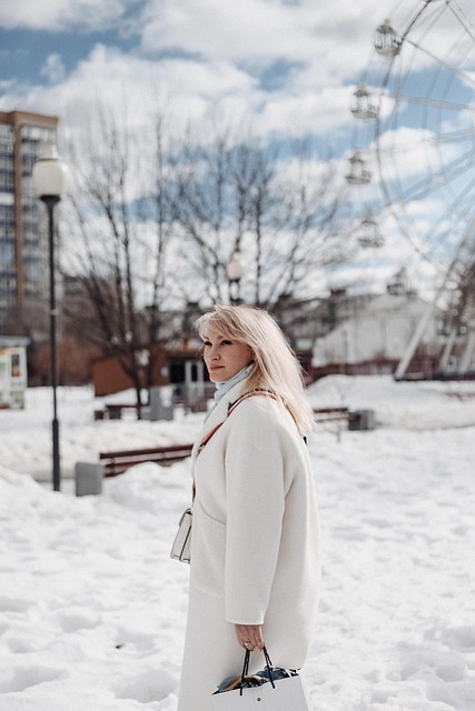 Frau, Schnee, Porträt, Mode, Winter