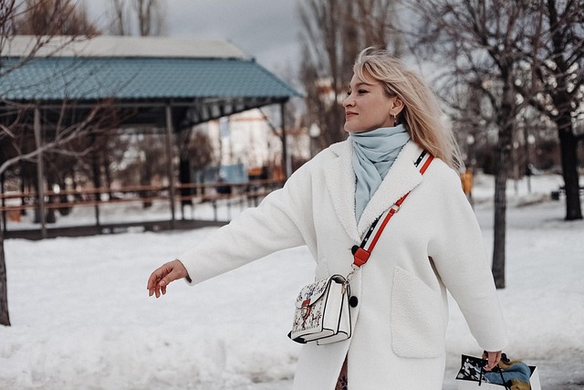Frau, Schnee, Porträt, Mode, Natur