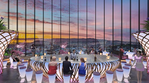 Bar, Sky Bar, Cocktail, Bere