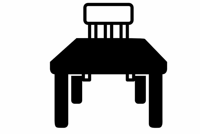 Free table chair kitchen illustration
