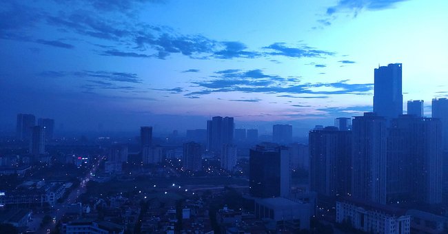 Vietnam, Hanoi, Ciudad, Velada, Tarde