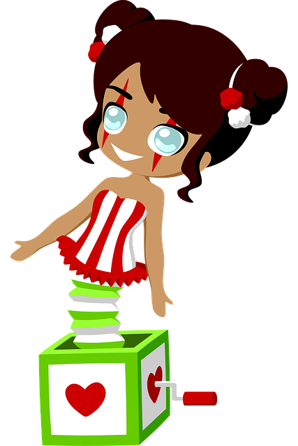Free clown doll box illustration