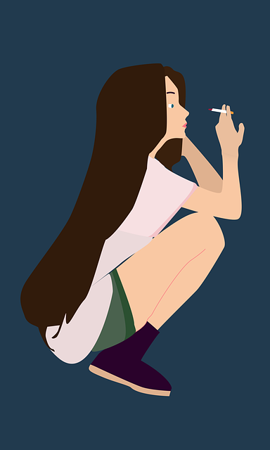 Free girl woman cigarette illustration