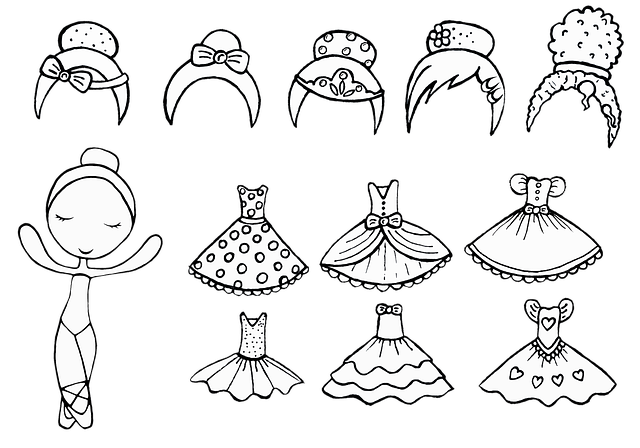 Free ballerina dress up game little girl illustration
