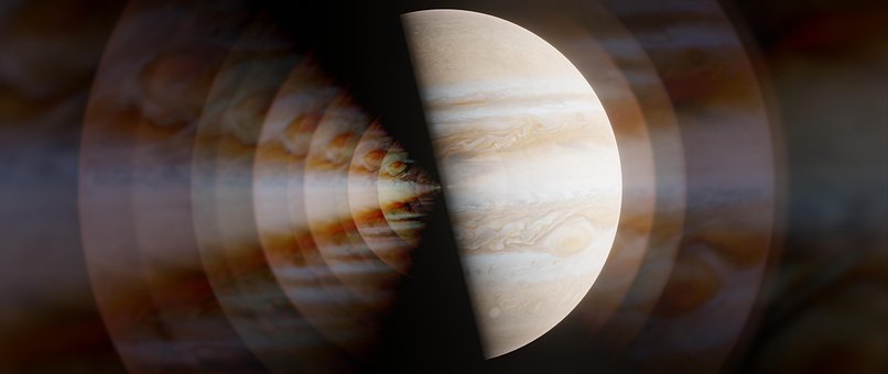 Jupiter, Planetă, Spaţiu