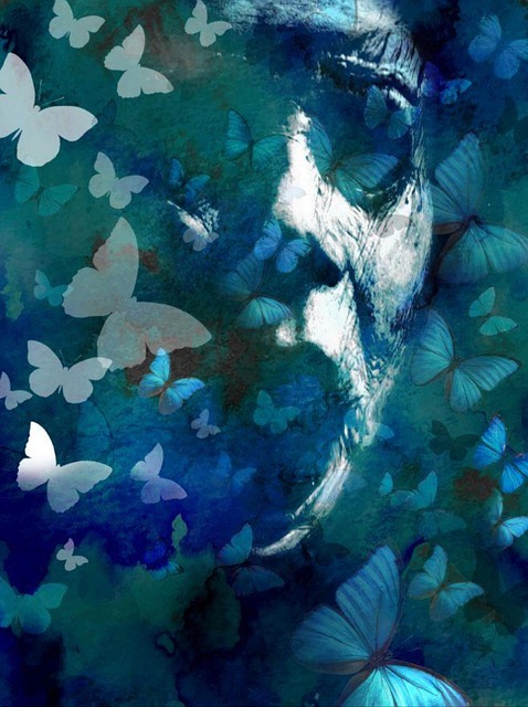 Free butterfly horror art illustration