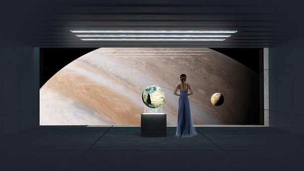Mädchen, Aussichtsplattform, Jupiter, Io