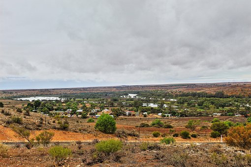 Outlook, Landschap, Dorp, Rivier