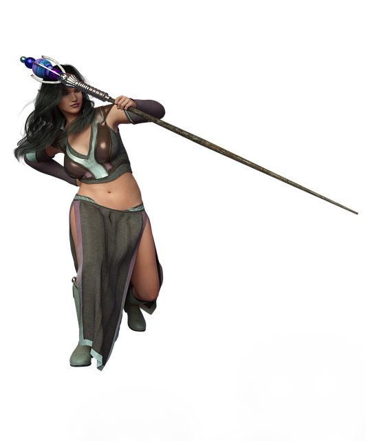 Download free HD stock image of Woman Staff Free woman staff warrior illustration