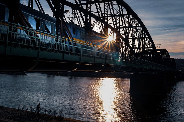 Puente, Tren, Río, Puente Ferroviario