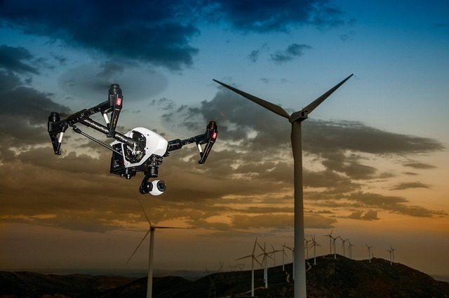 Drone, Vindturbine, Rpas