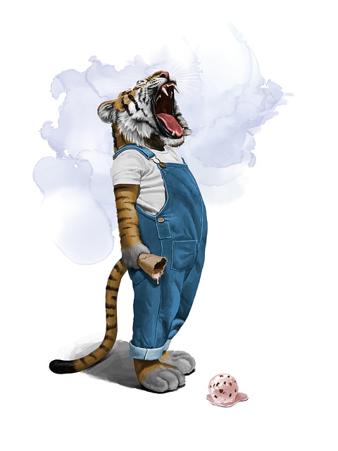 Tiger, Traurig, Eis, Traurigkeit