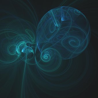 Spiraal, Fractaal, Blauw, Abstract