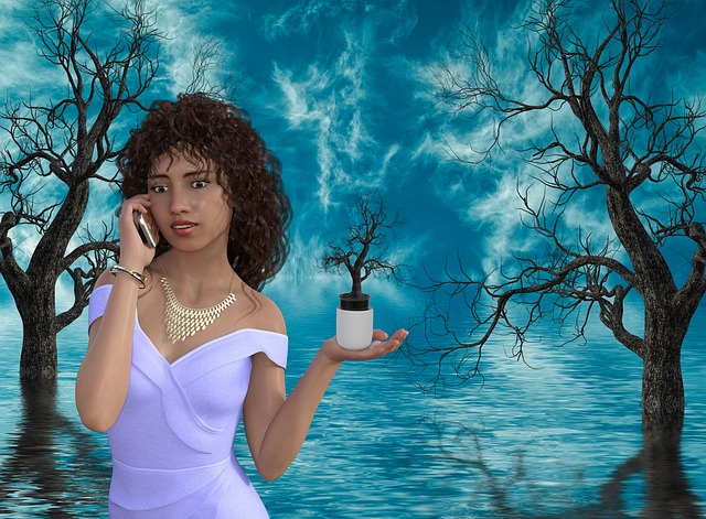 Free fantasy water reflection illustration