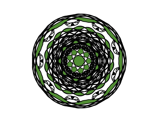 Mandala, Mønster, Grøn, Spiralformet