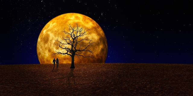 Free climate change drought full moon illustration