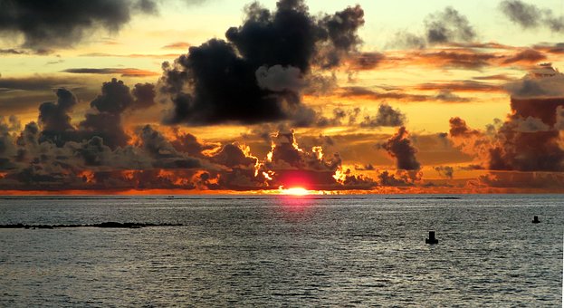 Meer, Reisen, Sonnenuntergang, Dämmerung