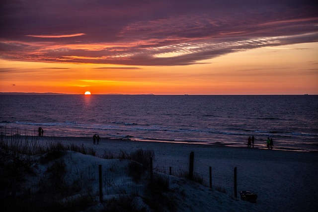 Sonne, Meer, Westen, Ansicht, Nacht