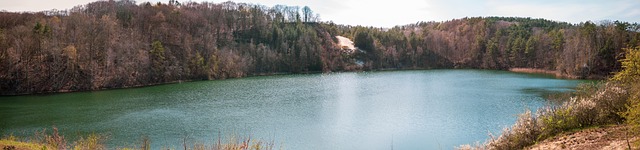 See, Panorama, Wald, Landschaft, Türkis
