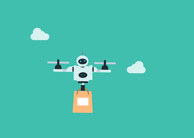 Free robot drone delivery vector
