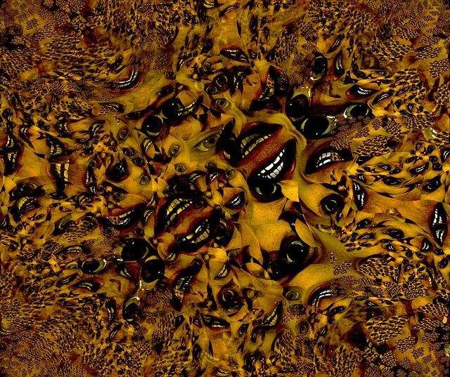 Free horror face fractal illustration