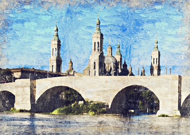 Free art painting castle illustration