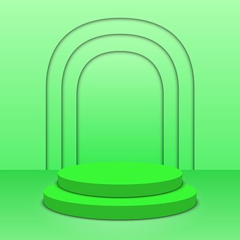 Islamic, Podium, 3D, Fundal, Verde