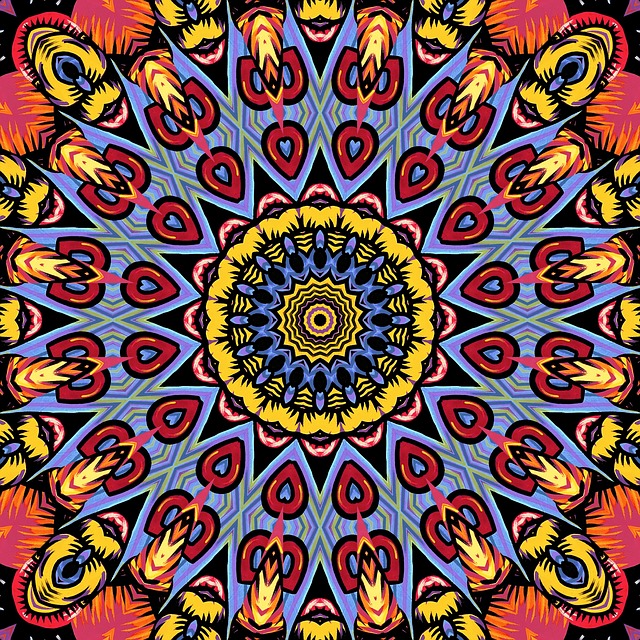 Download free HD stock image of Kaleidoscope Mandala Free kaleidoscope mandala colorful illustration