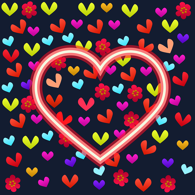 Free hearts colorful beautiful wallpaper illustration