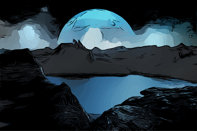 Download free HD stock image of Moon Lake Free moon lake fog vector