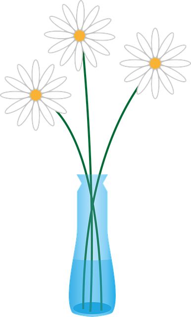 Free daisy flower vase illustration