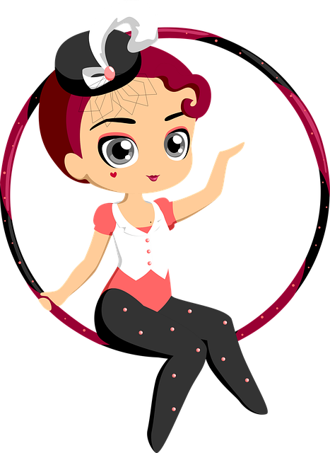 Free circus woman hoop illustration